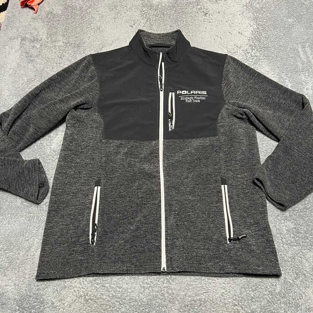 Polaris Sweatshirt Mens XL Trail Mid Layer Jacket Gray Black Snowmobile